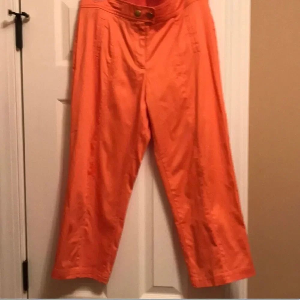 JM Collection Size 8 Capris Orange - Picture 3 of 7